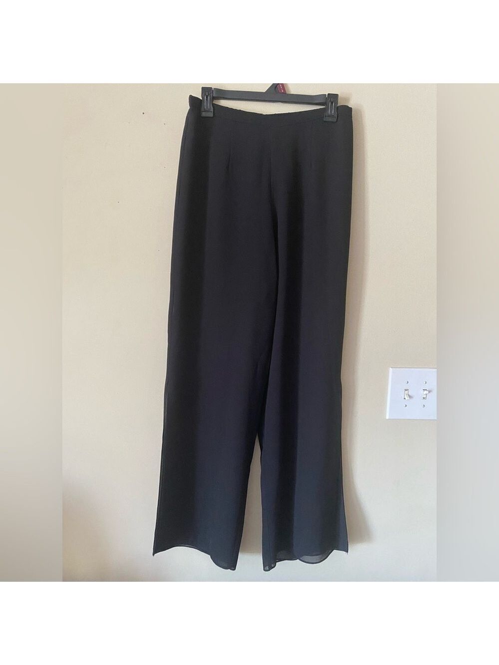 Coldwater Creek Black Layered Pants with Side Slit 10 NWT